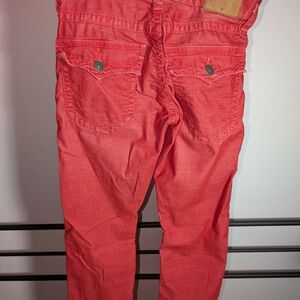 True Religion Red Denim Jeans with Branded Size Tag